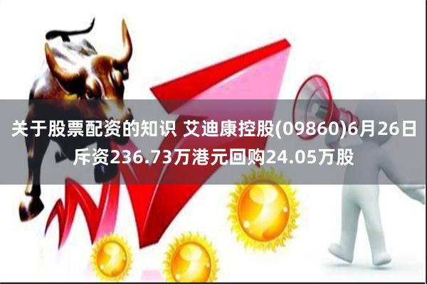 关于股票配资的知识 艾迪康控股(09860)6月26日斥资236.73万港元回购24.05万股