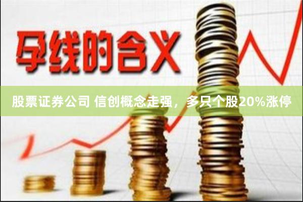 股票证券公司 信创概念走强，多只个股20%涨停